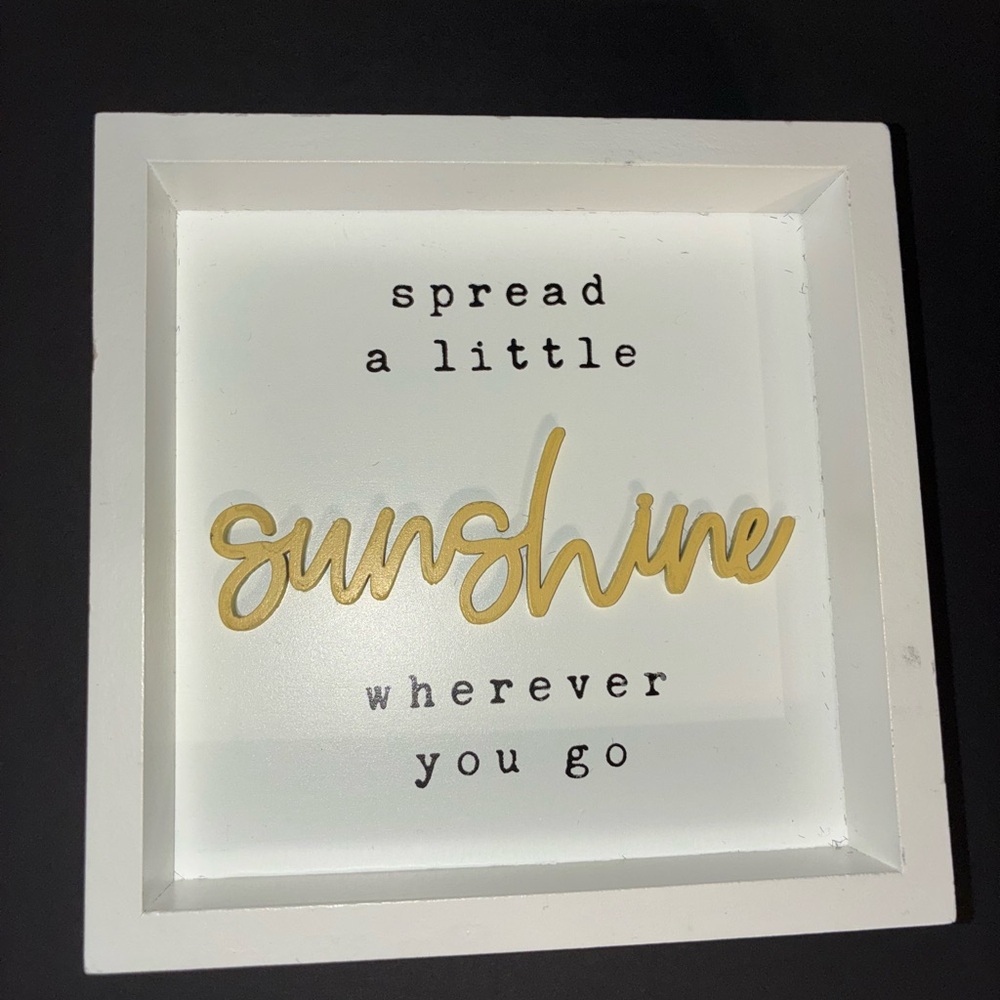 White and Yellow Inspirational Shadow Box